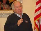 Bob Douglas, Commissioner of the Cal Ripken, Sr. Collegiate Baseball League, addresses the group with details of the All Star game being played played in Waldorf, MD this summer. The games will feature the CRSCBL All-Stars versus the VBL All-Stars. Image